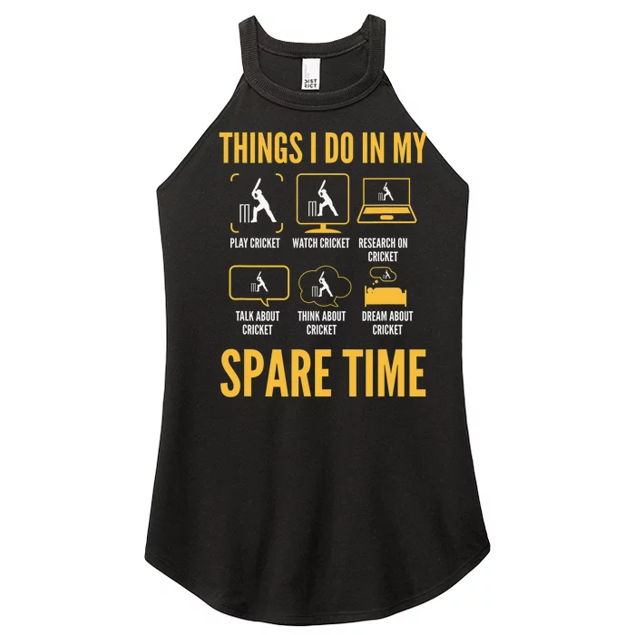 6 Things I Do In My Spare Time Cricket Lovers Funny Women’s Perfect Tri Rocker Tank