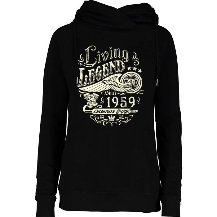 64th vintage Birthday 64 Living Legend Never Die 1959 Birthday Womens Funnel Neck Pullover Hood