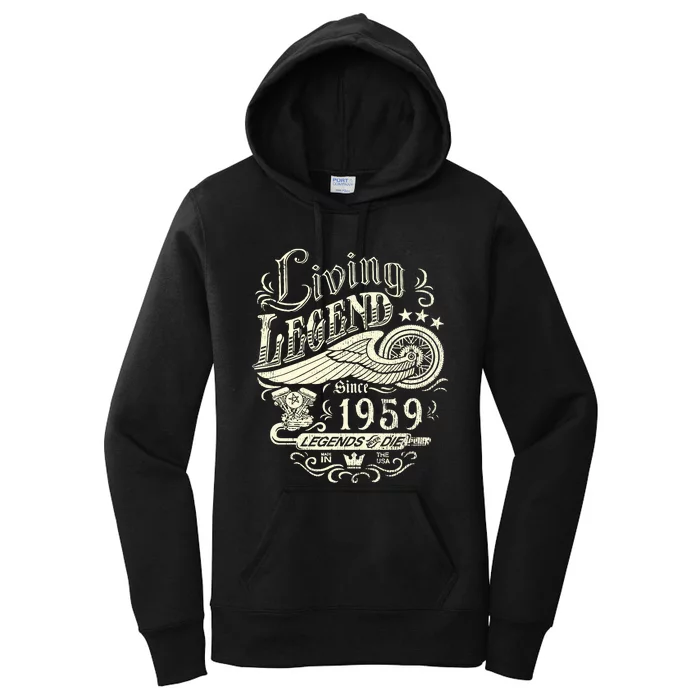 64th vintage Birthday 64 Living Legend Never Die 1959 Birthday Women's Pullover Hoodie