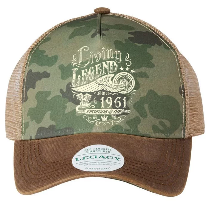 62nd vintage Birthday 62 Living Legend Never Die 1961 Birthday Legacy Tie Dye Trucker Hat