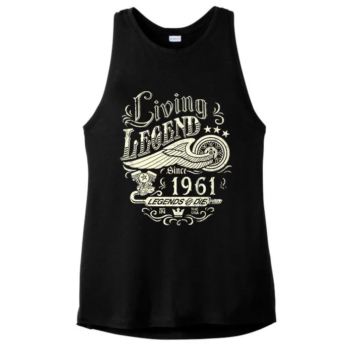 62nd vintage Birthday 62 Living Legend Never Die 1961 Birthday Ladies Tri-Blend Wicking Tank