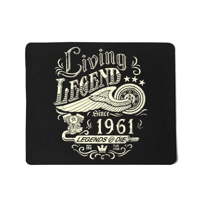 62nd vintage Birthday 62 Living Legend Never Die 1961 Birthday Mousepad