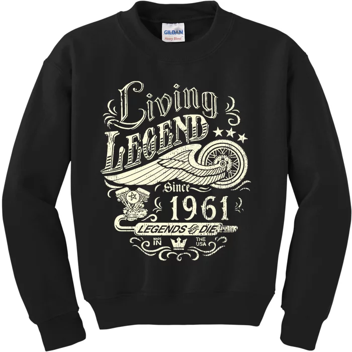 62nd vintage Birthday 62 Living Legend Never Die 1961 Birthday Kids Sweatshirt