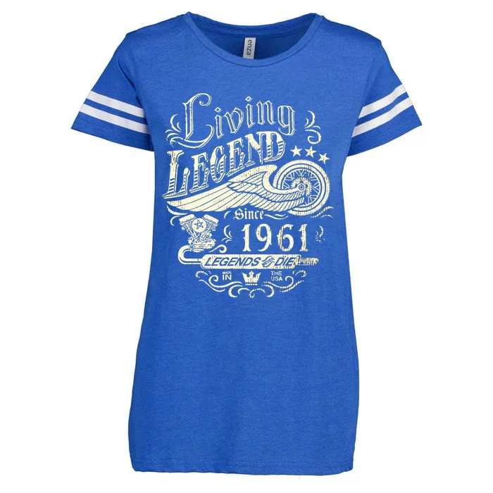 62nd vintage Birthday 62 Living Legend Never Die 1961 Birthday Enza Ladies Jersey Football T-Shirt