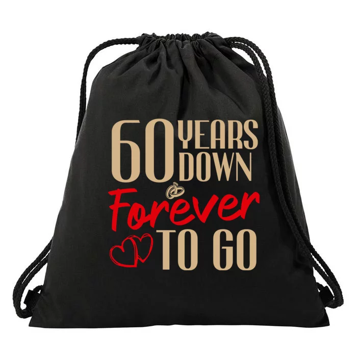 60th Wedding Anniversary Couples Married 60 Years Funny Drawstring Bag