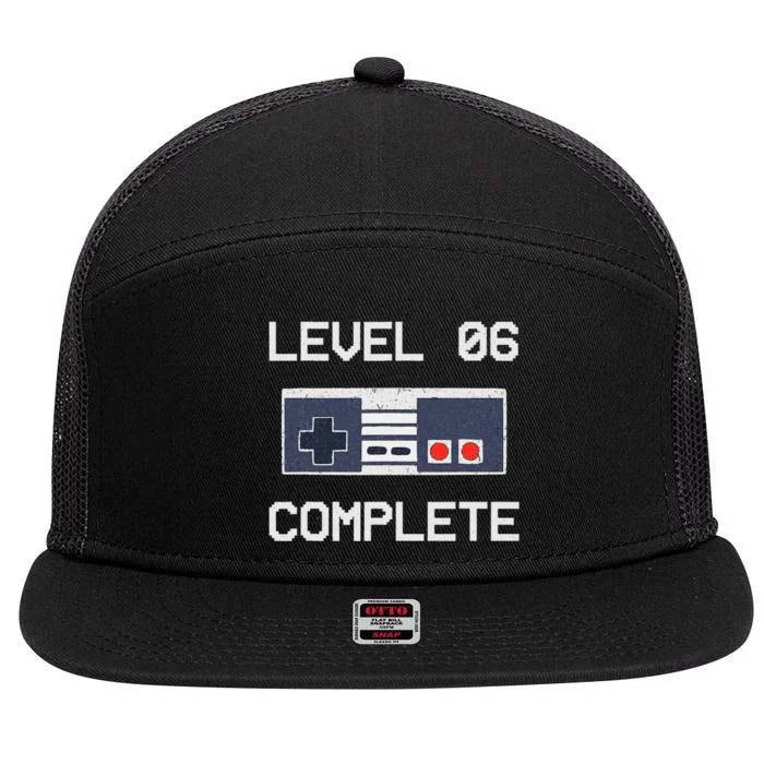 6th Wedding Anniversary For Him & Her Level 6 Complete 7 Panel Mesh Trucker Snapback Hat