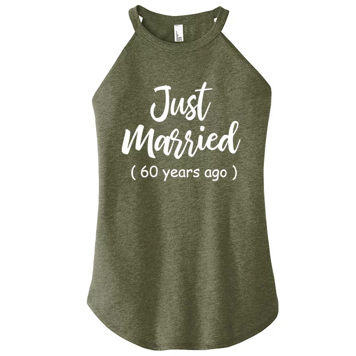 60th Wedding Anniversary Just Married 60 Years Ago Women’s Perfect Tri Rocker Tank