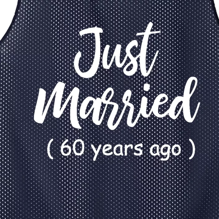 60th Wedding Anniversary Just Married 60 Years Ago Mesh Reversible Basketball Jersey Tank