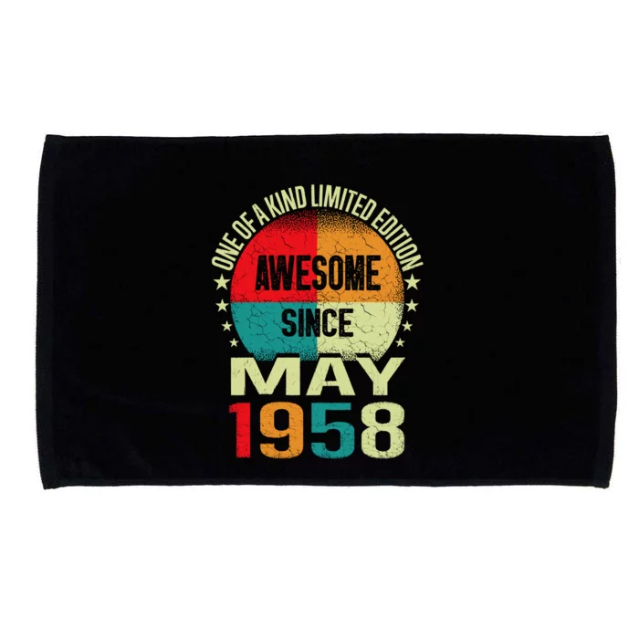 65 Years Awesome Since MAY 1958 Vintage 65th Birthday Gifts Microfiber Hand Towel