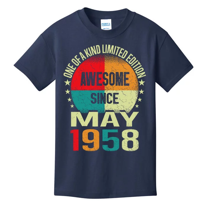 65 Years Awesome Since MAY 1958 Vintage 65th Birthday Gifts Kids T-Shirt