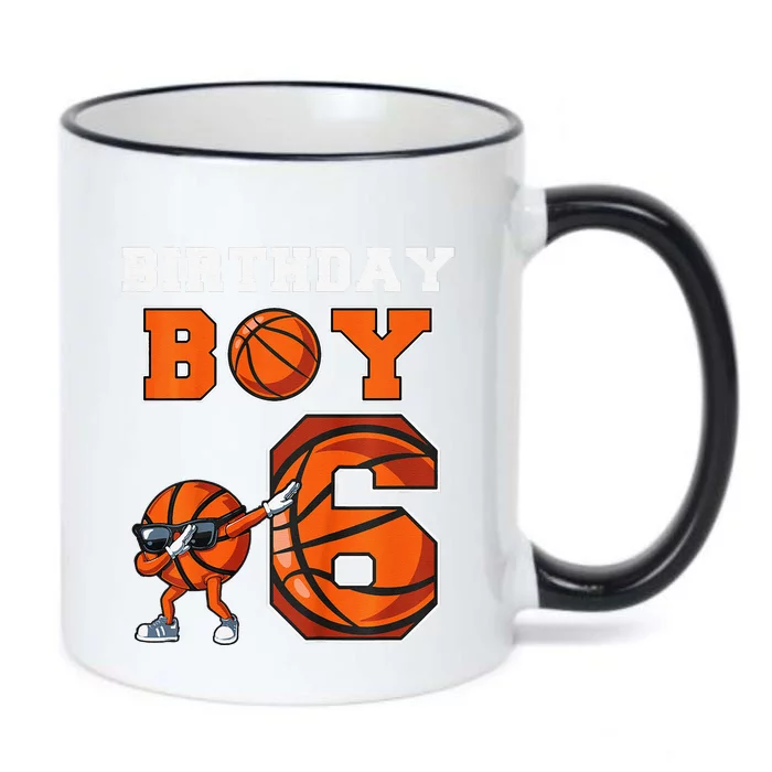 6 Year Basketball Birthday Boy 6th Birthday Party Basketball Black Color Changing Mug