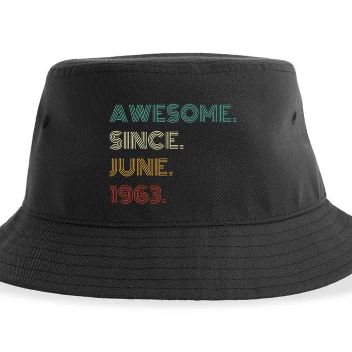 60 Years Old Awesome Since June 1963 60th Birthday Sustainable Bucket Hat