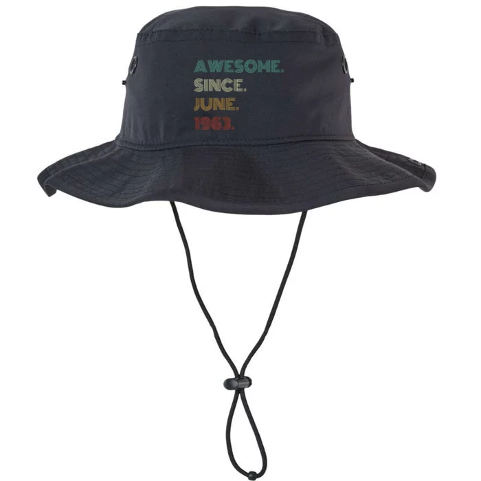 60 Years Old Awesome Since June 1963 60th Birthday Legacy Cool Fit Booney Bucket Hat