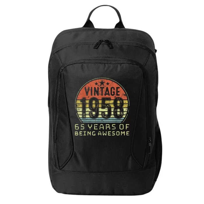 65 Year Old Birthday Vintage 1958 65th Birthday City Backpack