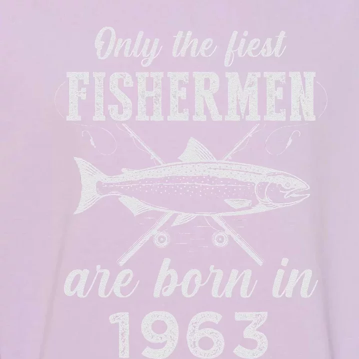 60 Year Old Fisherman Fishing Born In 1963 60th Birthday Garment-Dyed Sweatshirt