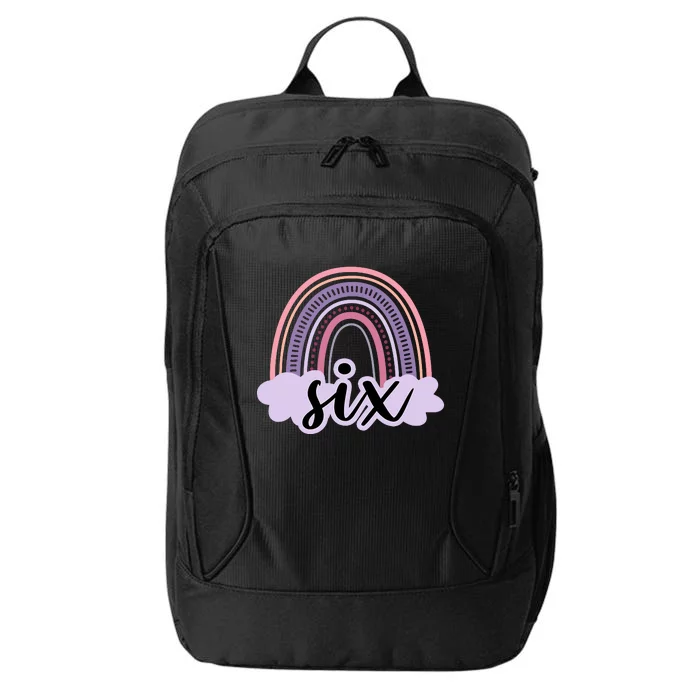 6 Year Old Boho Rainbow Six 6th Birthday Girl Family Party City Backpack