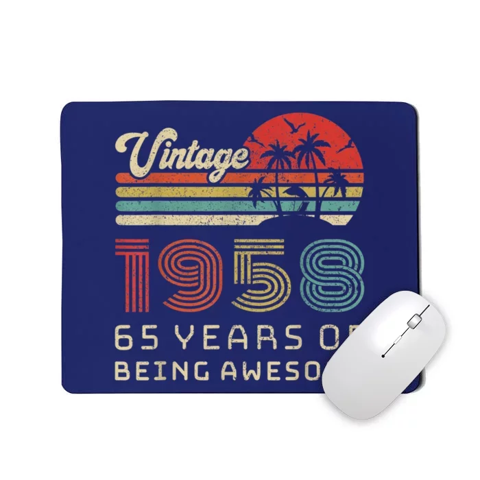 65 Year Old Birthday Vintage 1958 65th Birthday Mousepad