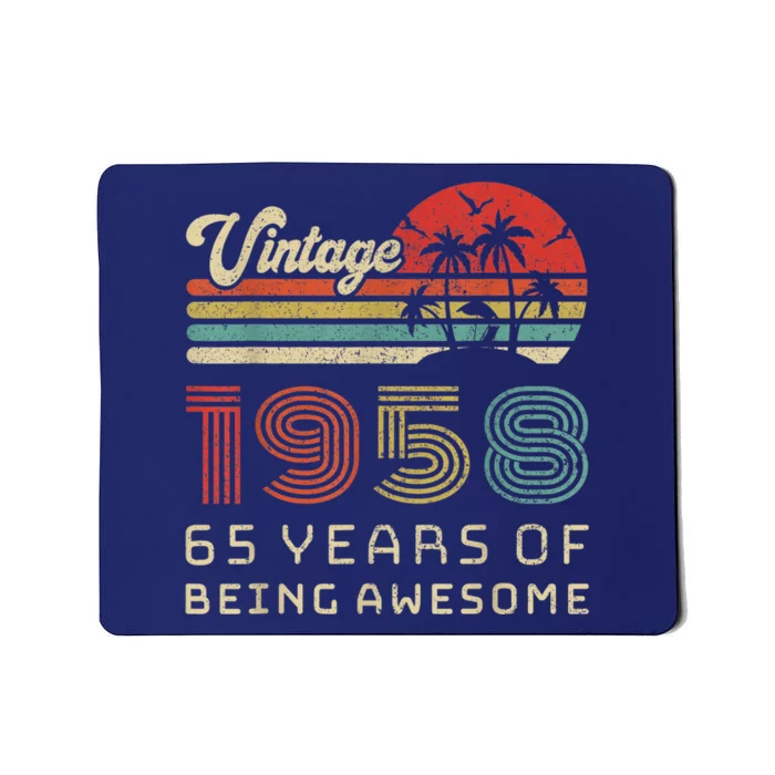 65 Year Old Birthday Vintage 1958 65th Birthday Mousepad