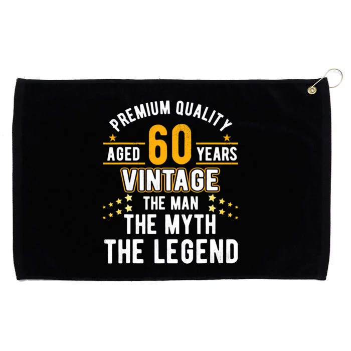 60 Years Old The Man Myth Legend Vintage 60th Birthday Grommeted Golf Towel