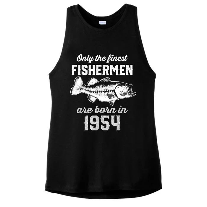 69 Year Old Fisherman: Fishing 1954 69th Birthday Ladies Tri-Blend Wicking Tank