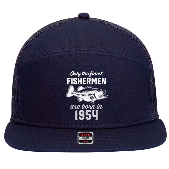 69 Year Old Fisherman: Fishing 1954 69th Birthday 7 Panel Mesh Trucker Snapback Hat