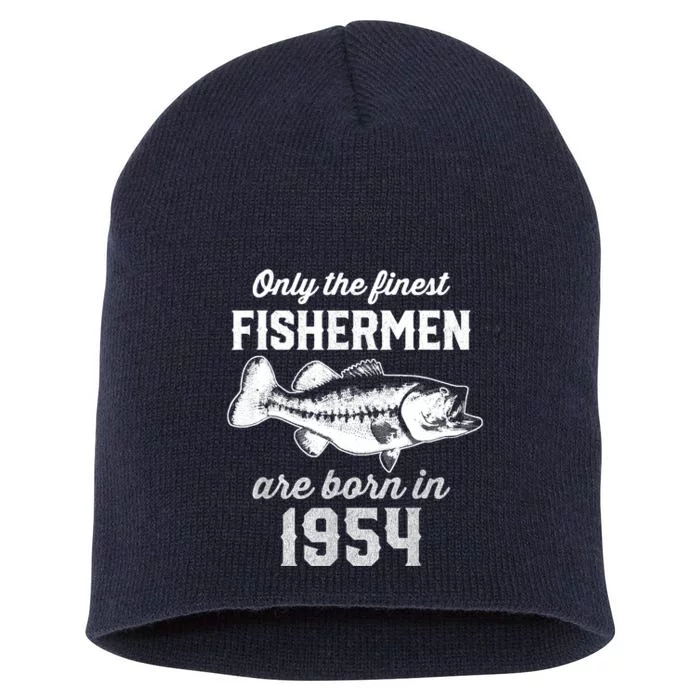 69 Year Old Fisherman: Fishing 1954 69th Birthday Short Acrylic Beanie