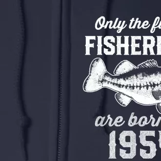 69 Year Old Fisherman: Fishing 1954 69th Birthday Full Zip Hoodie