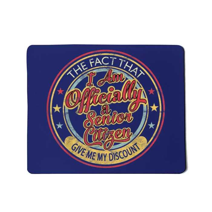 65 Year Old Gifts Officially A Senior Citizen 65th Birthday Mousepad