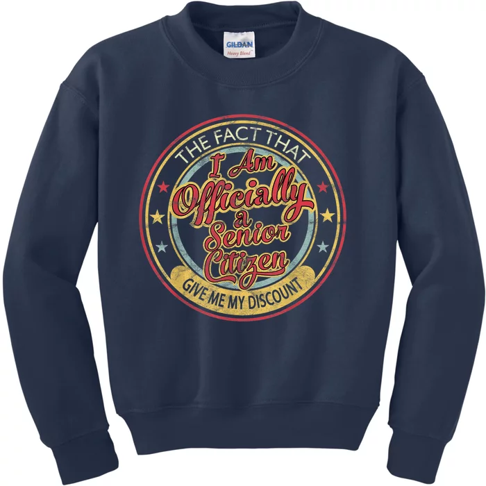 65 Year Old Gifts Officially A Senior Citizen 65th Birthday Kids Sweatshirt