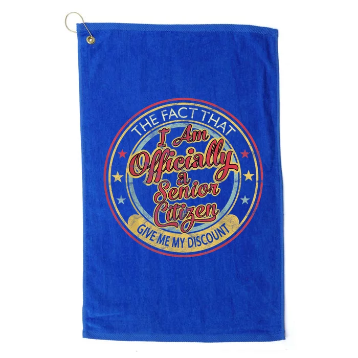 65 Year Old Gifts Officially A Senior Citizen 65th Birthday Platinum Collection Golf Towel