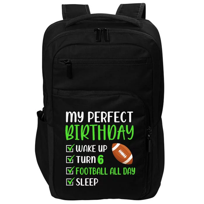 6 Year Old American Football Birthday Party 6th Boy Player Impact Tech Backpack