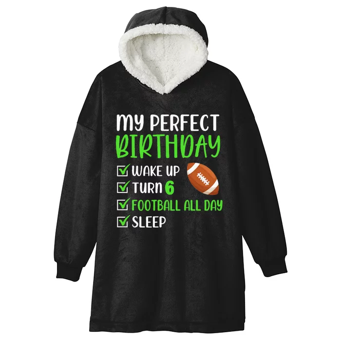 6 Year Old American Football Birthday Party 6th Boy Player Hooded Wearable Blanket