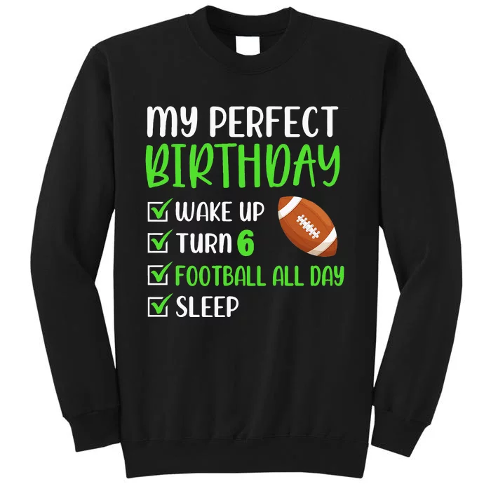 6 Year Old American Football Birthday Party 6th Boy Player Tall Sweatshirt