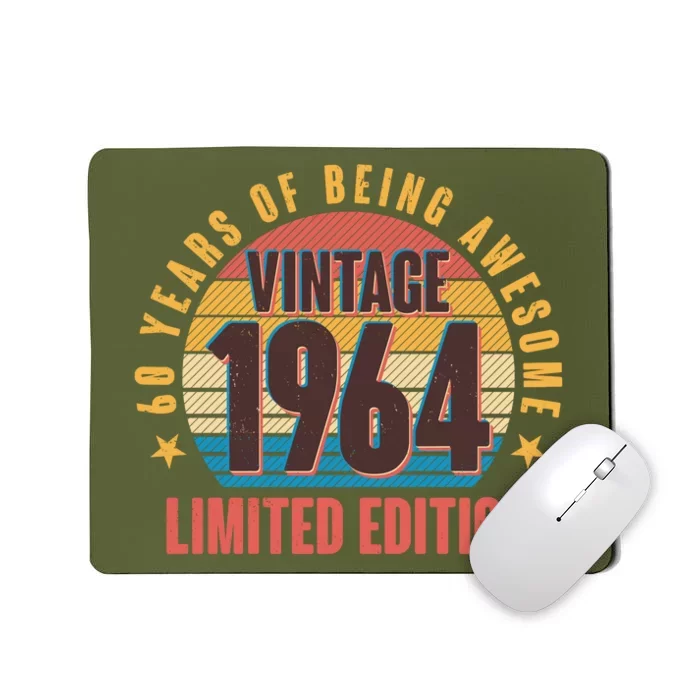 60 Years Of Being Awesome 1964 Limited Edition Vintage Retro Mousepad