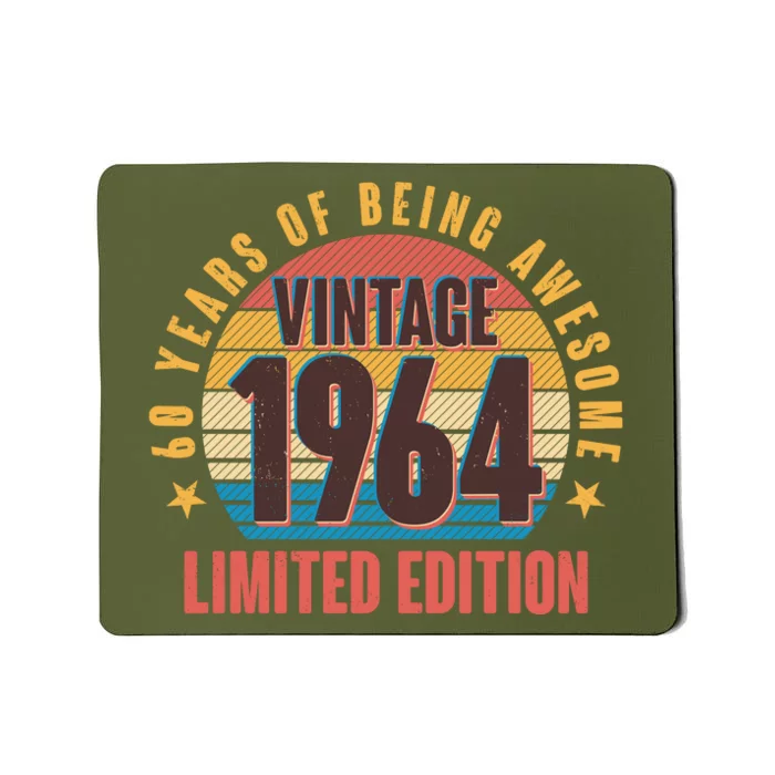 60 Years Of Being Awesome 1964 Limited Edition Vintage Retro Mousepad