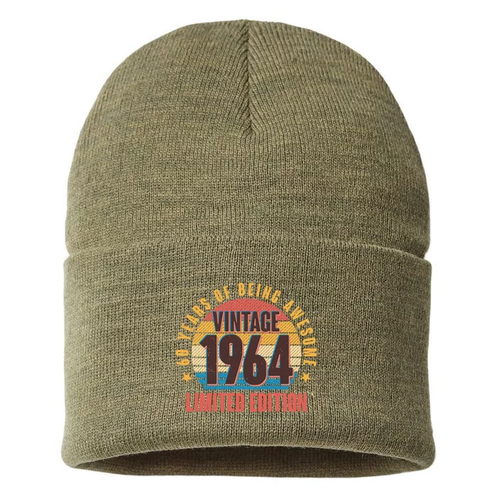 60 Years Of Being Awesome 1964 Limited Edition Vintage Retro Sustainable Knit Beanie