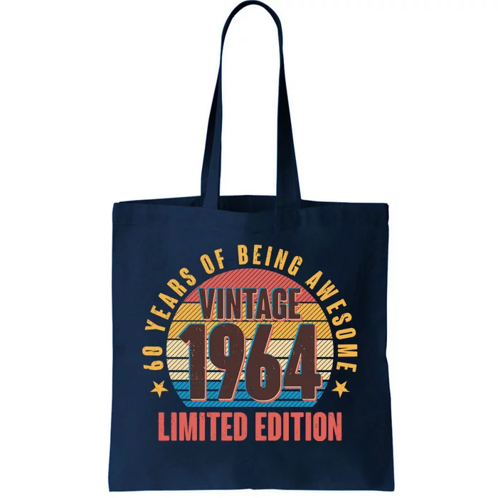 60 Years Of Being Awesome 1964 Limited Edition Vintage Retro Tote Bag