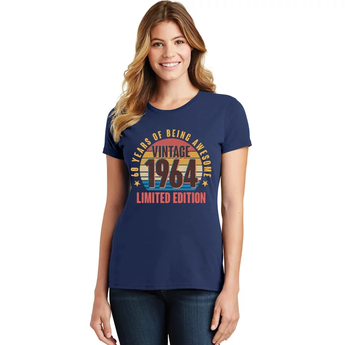 60 Years Of Being Awesome 1964 Limited Edition Vintage Retro Women's T-Shirt