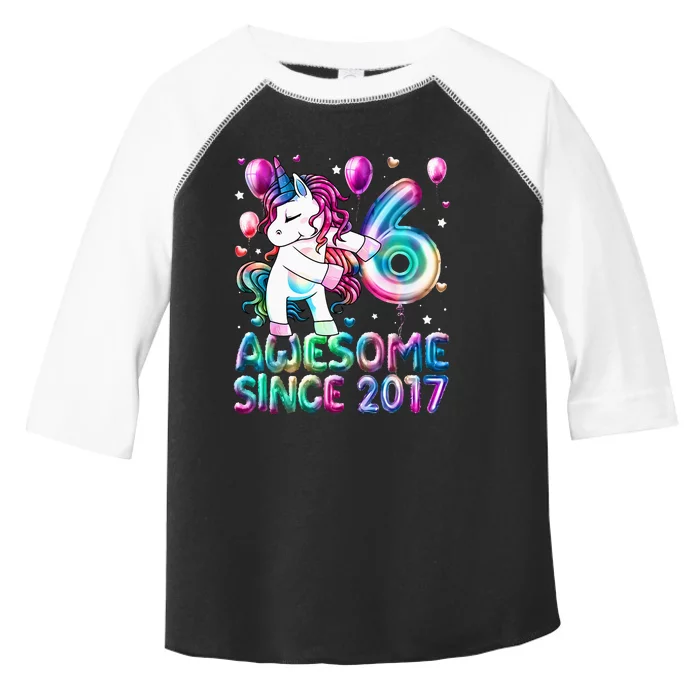 6 Years Old Unicorn Flossing 6th Birthday Girl Unicorn Party Toddler Fine Jersey T-Shirt