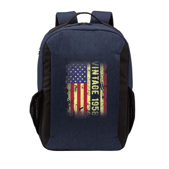 65 Year Old Gifts Vintage 1958 American Flag 65th Birthday Vector Backpack