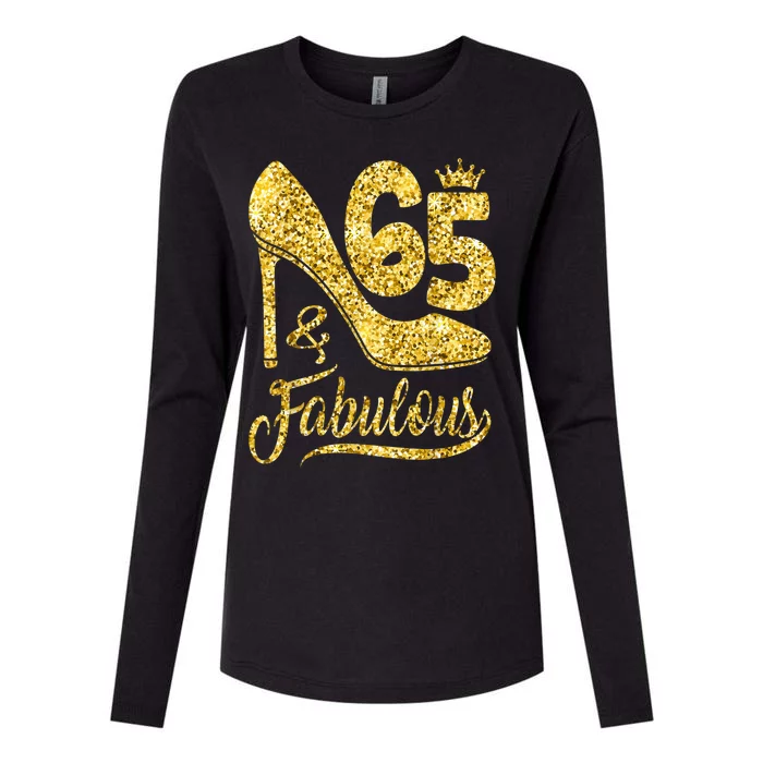 65 Years Old Gifts 65 & Fabulous 65th Birthday high heels Womens Cotton Relaxed Long Sleeve T-Shirt