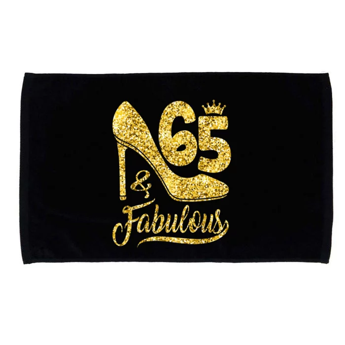 65 Years Old Gifts 65 & Fabulous 65th Birthday high heels Microfiber Hand Towel