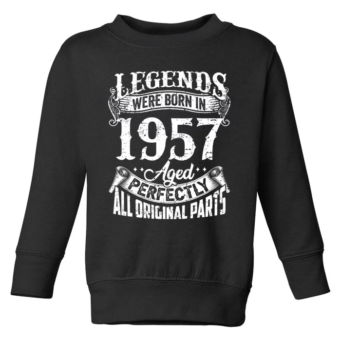 67 Years Old Vintage Legends Born In 1957 67th Birthday Toddler Sweatshirt