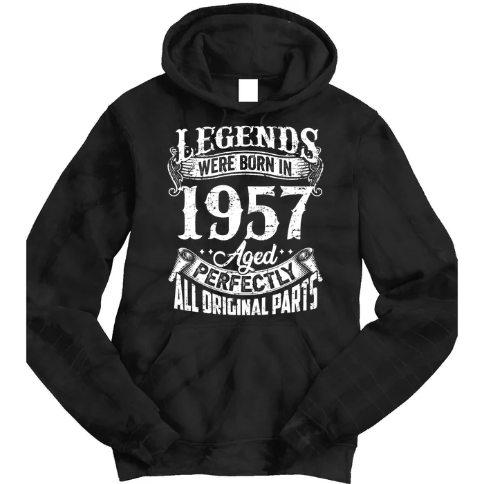 67 Years Old Vintage Legends Born In 1957 67th Birthday Tie Dye Hoodie