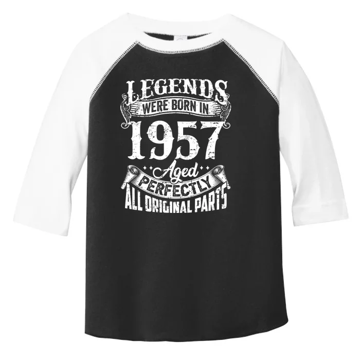 67 Years Old Vintage Legends Born In 1957 67th Birthday Toddler Fine Jersey T-Shirt