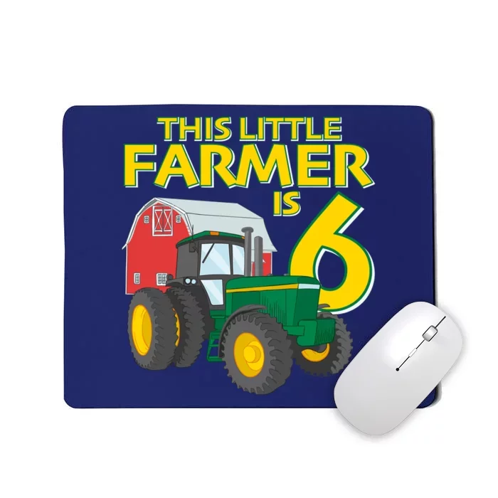 6 Year Old Green Farm Tractor Birthday Party Farmer 6th Gift Mousepad