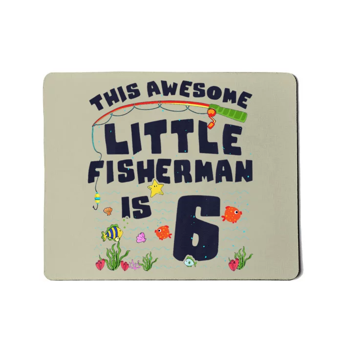 6 Year Old Little Fisherman Fishing Children 6th Birthday Mousepad