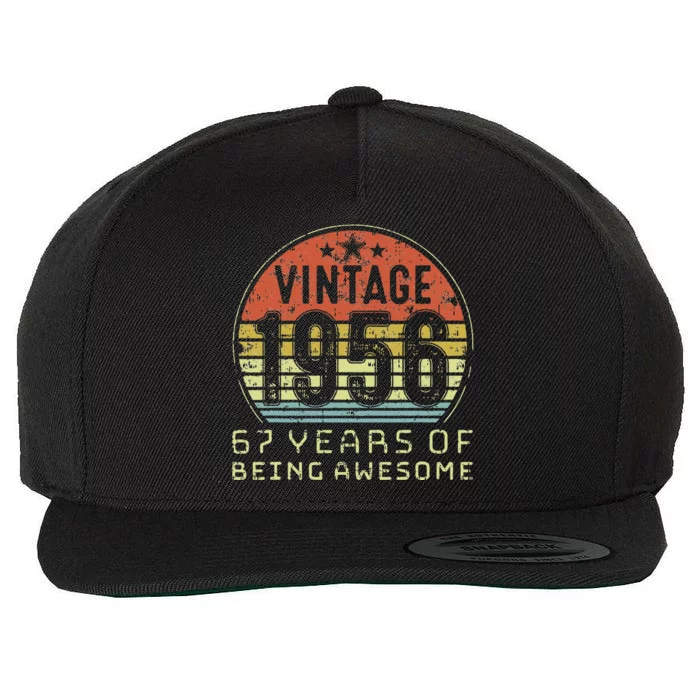 67 Year Old Birthday Vintage 1956 67th Birthday Wool Snapback Cap