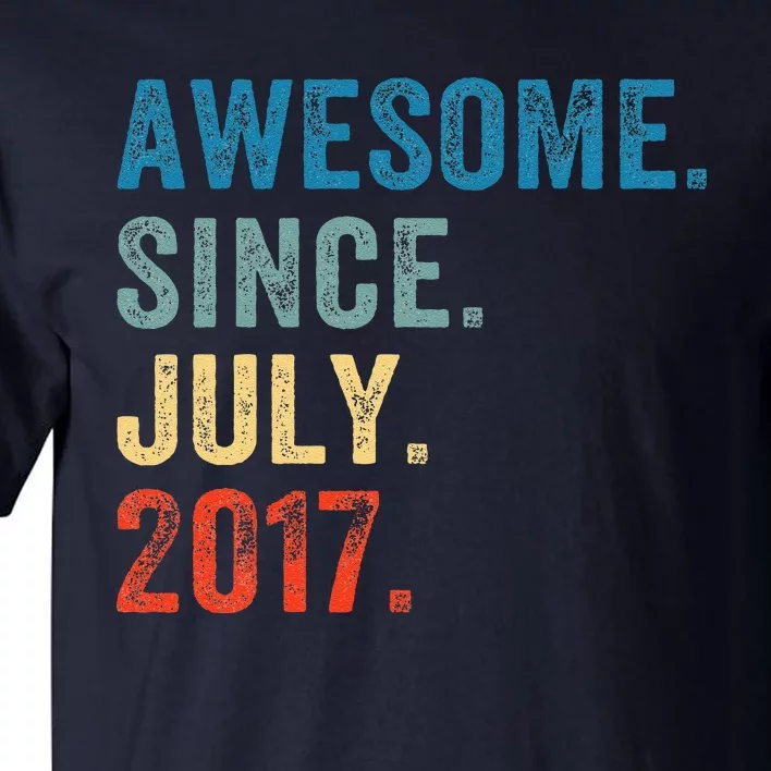 6 Year Old Gifts Awesome Since July 2017 6th Birthday Tall T-Shirt