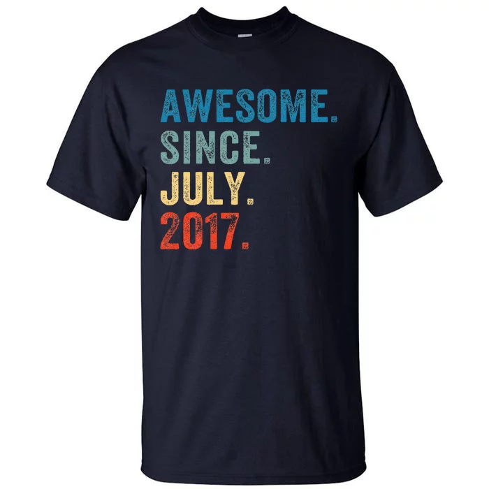 6 Year Old Gifts Awesome Since July 2017 6th Birthday Tall T-Shirt